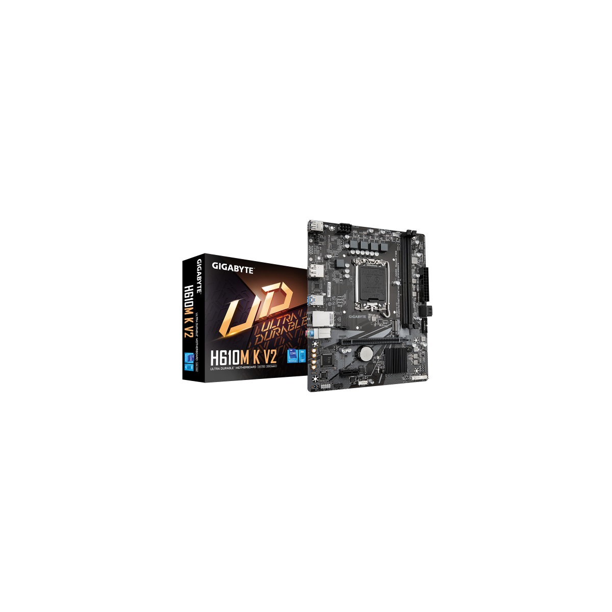 GIGABYTE H610M K V2 Placa base Procesadores Intel Core 14ª generacion hasta 5600 MHz DDR5 1xPCIe 30 M2 LAN 1GbE USB 32 Gen 1