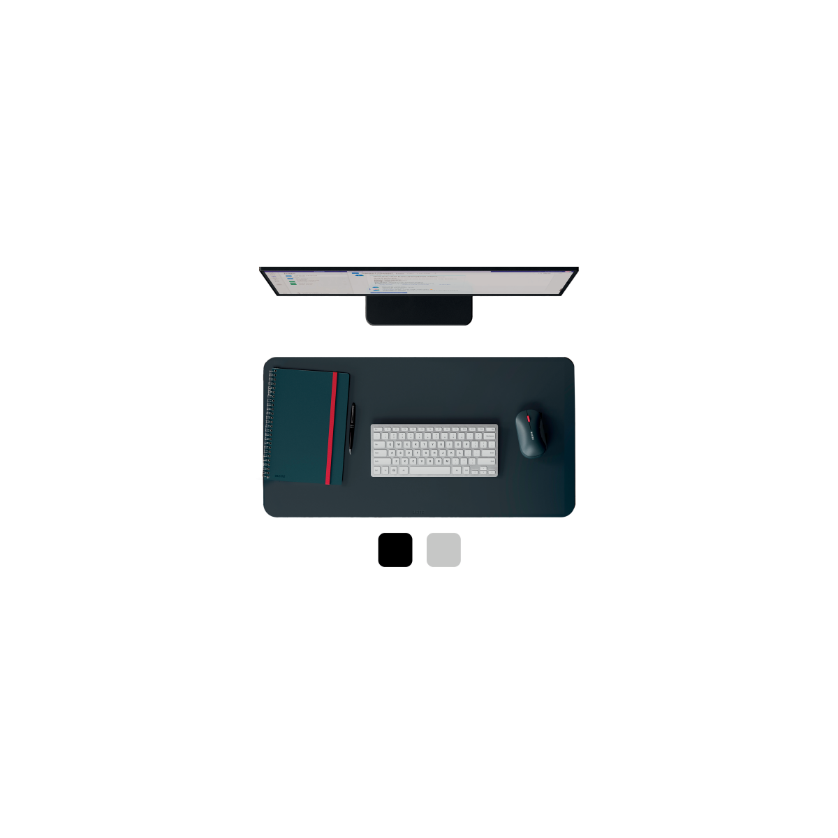 ALFOMBRILLA DE SOBREMESA RECICLADA DE PIEL 70 X 36 CM COLOR GRIS OSCURO LEITZ 53850089