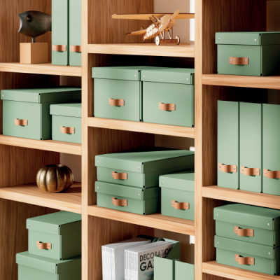 PACK 2 CAJAS DE ALMACENAMIENTO CARToN MEDIANA COLOR VERDE LEITZ 61490050