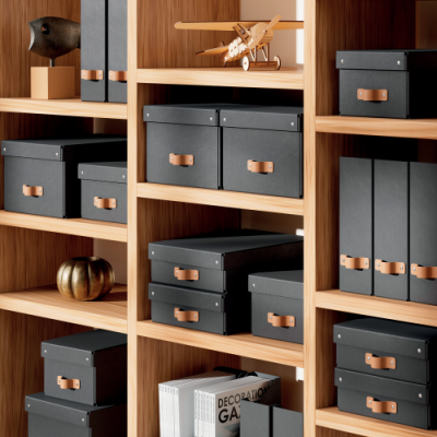 PACK 2 CAJAS DE ALMACENAMIENTO CARToN MEDIANA COLOR NEGRO LEITZ 61490095