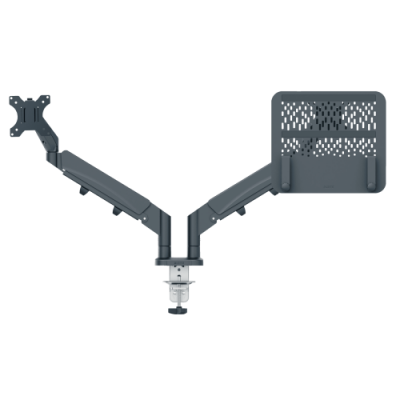 BRAZO DUAL PARA MONITOR Y PORTaTIL LEITZ ERGO SPACESAVING COLOR GRIS OSCURO KENSINGTON 65380089
