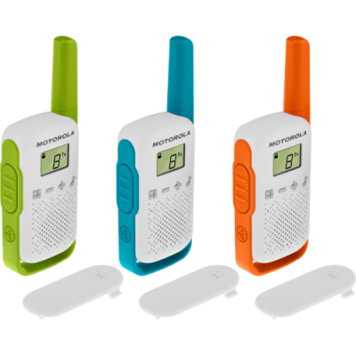 PACK 3 WALKIE TALKIE T42 VERDE AZUL NARANJA T42 MOTOROLA 59T42TRIPLEPACK