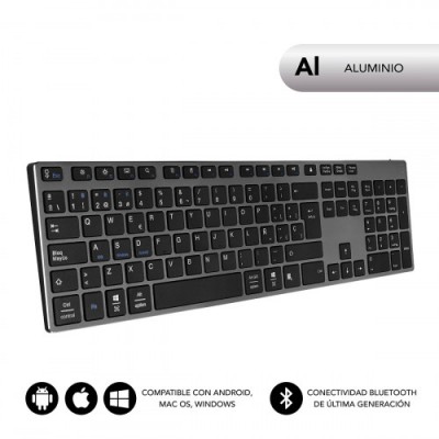 SUBBLIM Teclado Wireless Bluetooth Aluminio Advance Extended Grey