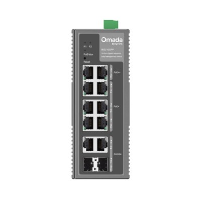 TP Link Omada IES210GPP switch Gestionado Gigabit Ethernet 10 100 1000 Energia sobre Ethernet PoE DIN rail Gris