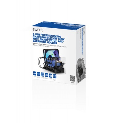 Ewent EW1335 cargador de dispositivo movil Universal Negro Corriente alterna Carga rapida Interior