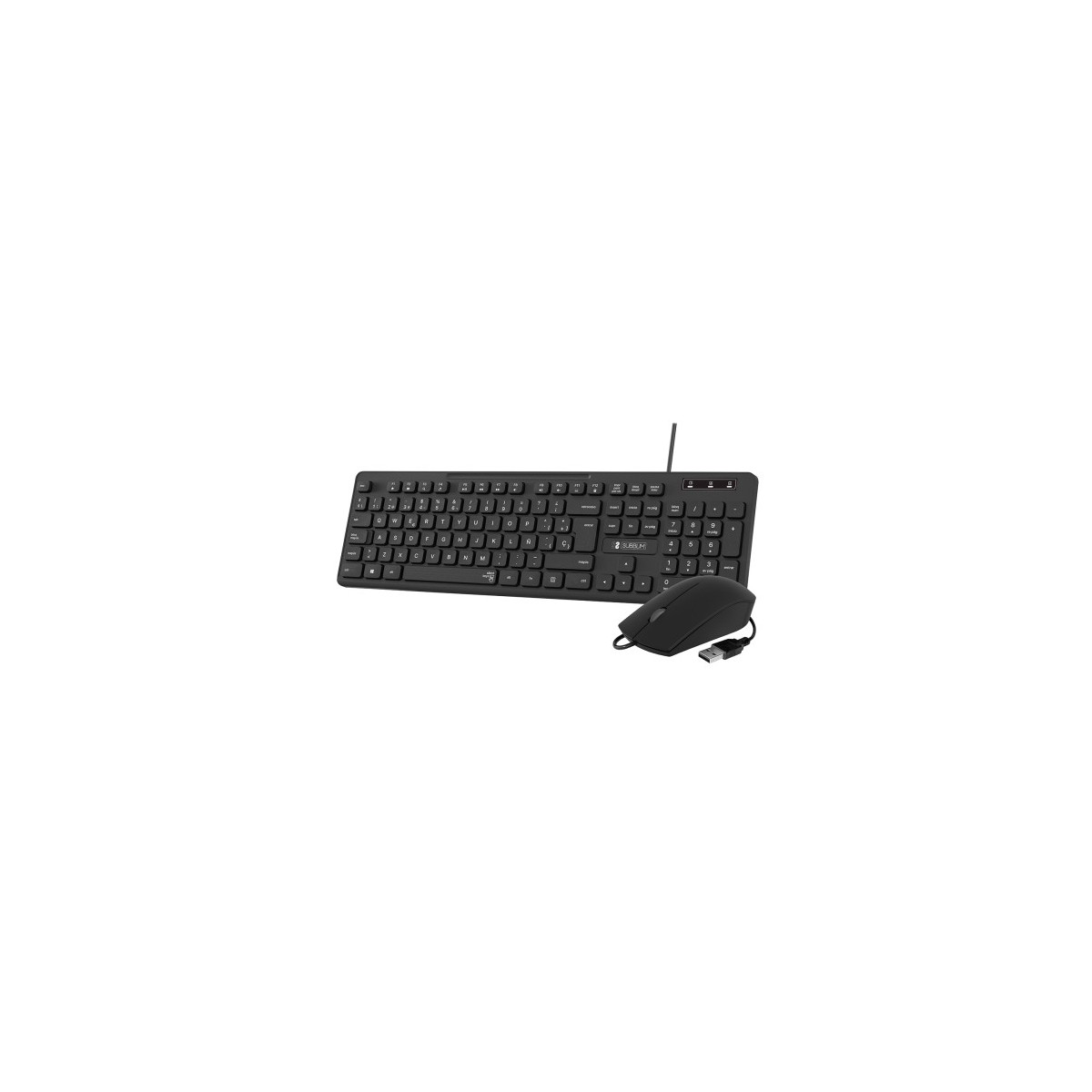 SUBBLIM Teclado Ergonomico y raton Combo Business Slim Silencioso con cable USB