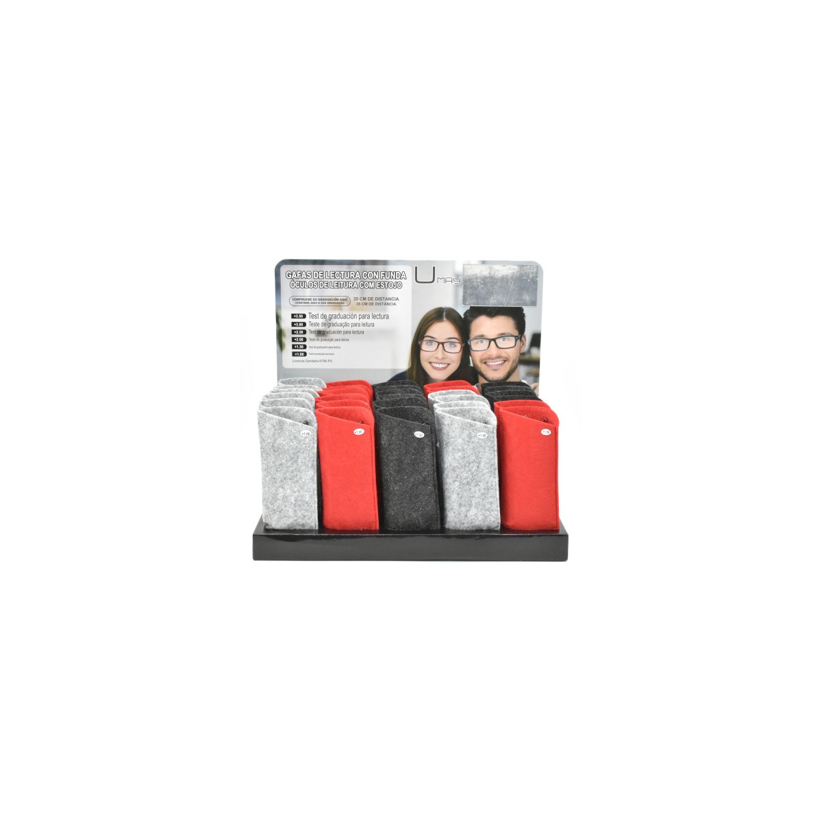 EXPOSITOR 30 GAFAS LECTURA UNISEX CLASSIC ELEGANCE 3 MODELOS COLORES Y GRADUACIONES SURTIDOS UMAY 331481