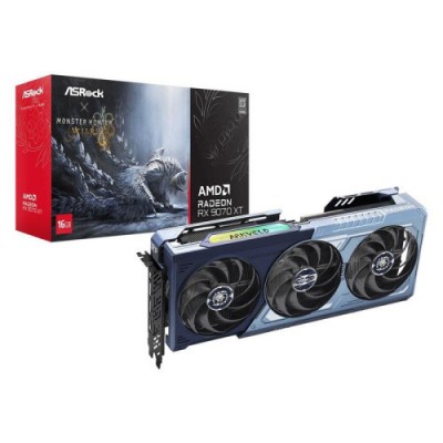 VGA ASROCK RX 9070 XT MONSTER HUNTER WILDS EDITIONAMDRX9070XT16GBGDDR6256BIT1HDMI3DP JUEGO INCLUIDO RX9070XT MH 16G