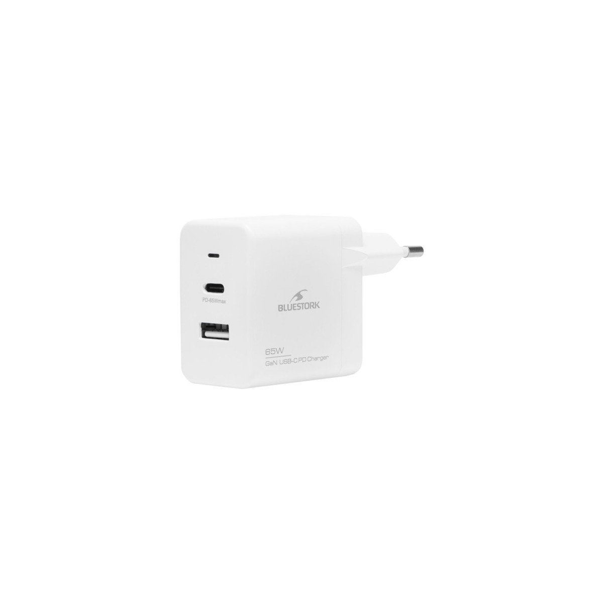 BLUESTORK CARGADOR ULTRACOMPACTO USB C 65W TECNOLOGIA GAN BLANCO