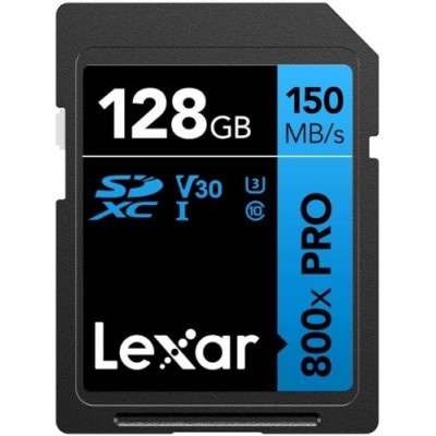 LEXAR 128GB PROFESSIONAL 800X PRO SDXC UHS I CARDS UP TO 150MB S READ 45MB S WRITE C10 V30 U3