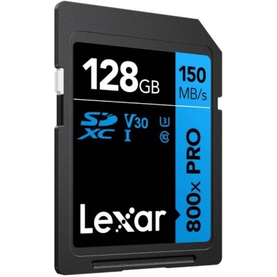 LEXAR 128GB PROFESSIONAL 800X PRO SDXC UHS I CARDS UP TO 150MB S READ 45MB S WRITE C10 V30 U3