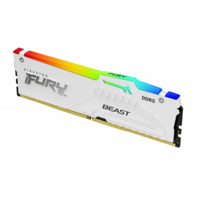 MEMORIA KINGSTON 16GB 6000MT S DDR5 CL30  FURY BEAST WHITE RGB XMP KF560C30BWA 16