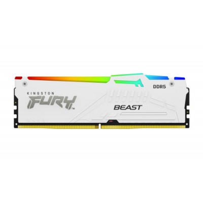 MEMORIA KINGSTON 16GB 6000MT S DDR5 CL30  FURY BEAST WHITE RGB XMP KF560C30BWA 16