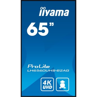 MONITOR IIYAMA 65 3840X2160 UHD 500CD M2 LANDSCAPE PORTRAIT MM 2X 10W 3X HDMI USB 20 X2 WIFI LAN MEDIA PLAY USB CONTROL LAN RS2