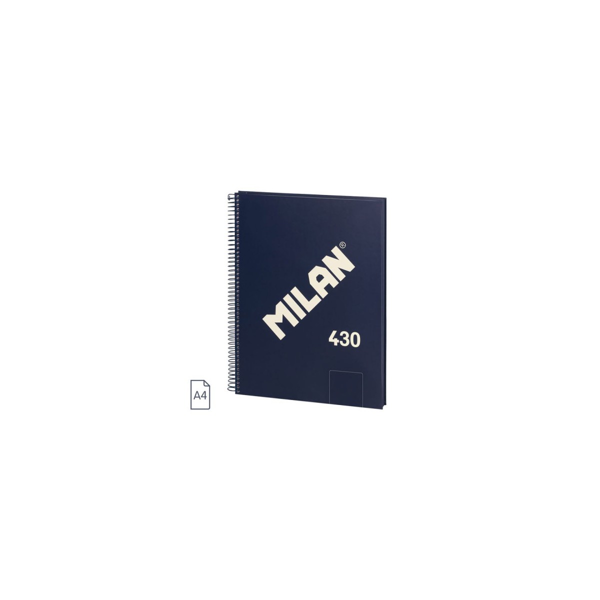 CUADERNO A4 CON ESPIRAL Y TAPA DURA 80 HOJAS BLANCAS DE 95 GR M COLECCIoN 430 SINCE 1918 AZUL MILAN 57141E80B