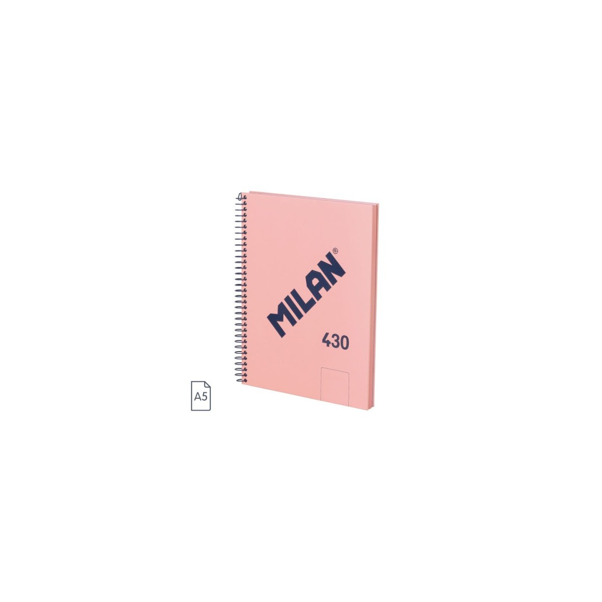 CUADERNO A5 CON ESPIRAL Y TAPA DURA 80 HOJAS BLANCAS DE 95 GR M COLECCIoN 430 SINCE 1918 ROSA MILAN 57151E80P