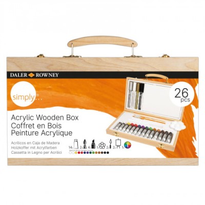 CAJA DE MADERA SET DE PINTURA ACRiLICO DALER ROWNEY D12650055000