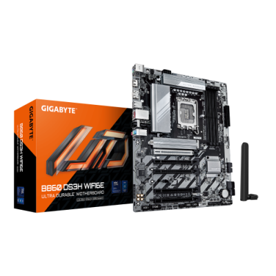 GIGABYTE B860 DS3H WIFI6E Placa base CPUs Intel Core Ultra VRM de 8122 fases hasta 9066MHz DDR5 1xPCIe 50 1xPCIe 40 M2 LAN 25 G