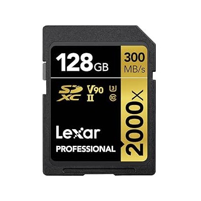 LEXAR 128GB PROFESSIONAL 2000X SDXC UHS II CARDS UP TO 300MB S READ 260MB S WRITE C10 V90 U3