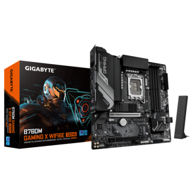 PLACA GIGABYTE B760M GAMING X WF6E GEN5INTEL1700B7604DDR5192GBHDMIDP4SATA3M23USB 32USB C25GBWIFI6EBT53MATX