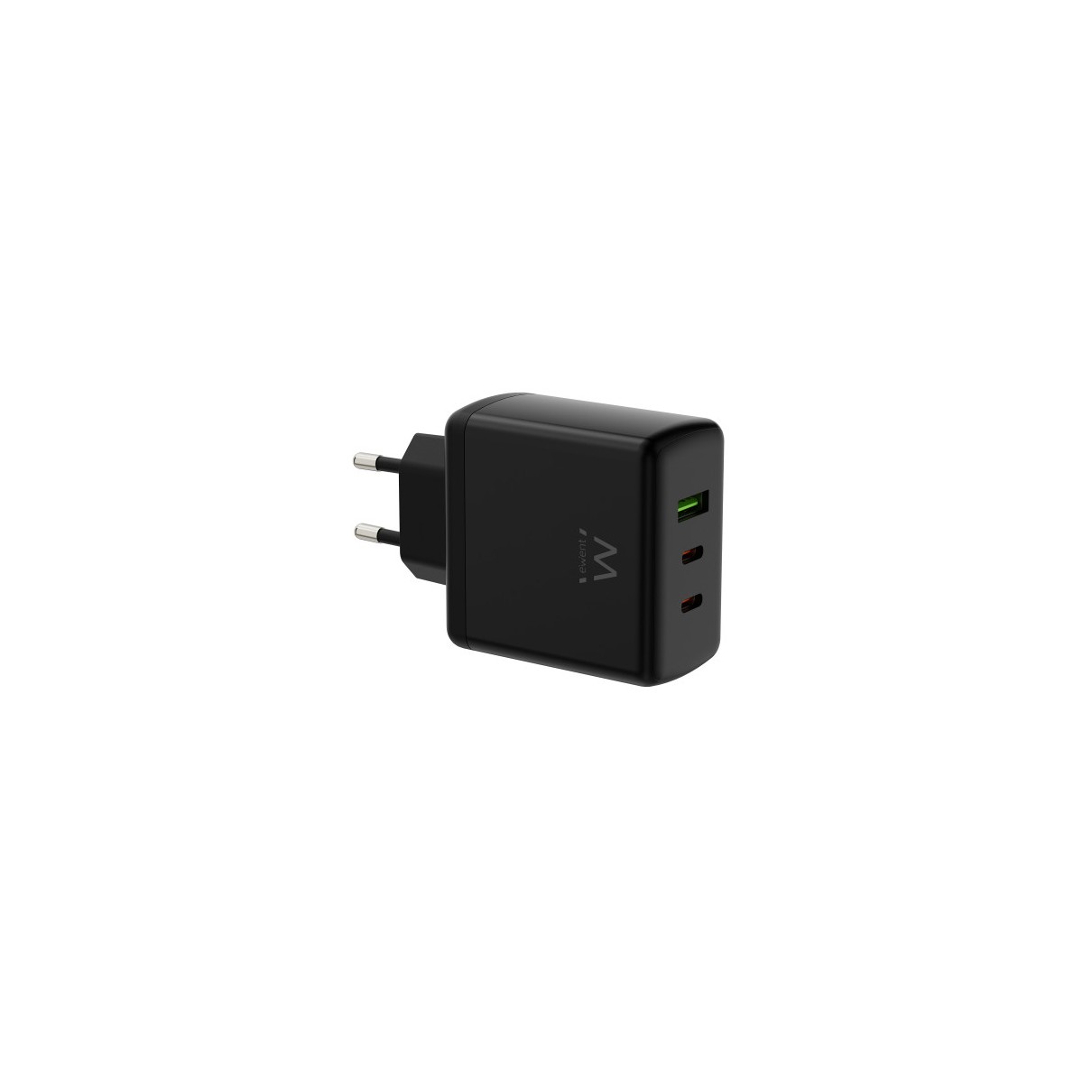 ABM EWENT CARGADOR GAN FAST DE 65W 3 PUERTOS 2 USB C PD Y 1USB A QC DISENO COMPACTO