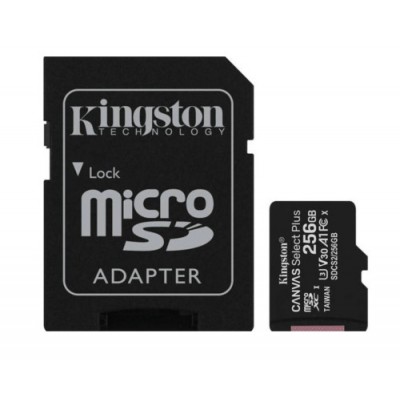 KINGSTON 256GB MICSDXC CANVAS SELECT PLUS 100R A1 C10 CARDADP