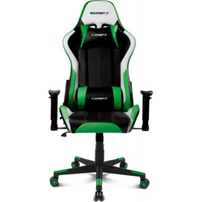 DRIFT DR175 Silla para videojuegos universal Asiento acolchado Negro Verde Blanco