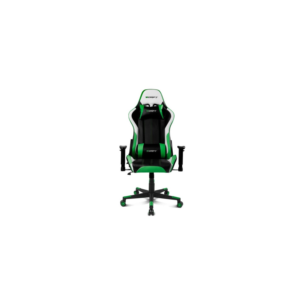 DRIFT DR175 Silla para videojuegos universal Asiento acolchado Negro Verde Blanco
