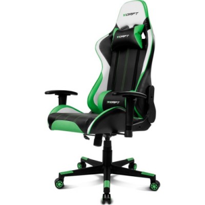 DRIFT DR175 Silla para videojuegos universal Asiento acolchado Negro Verde Blanco