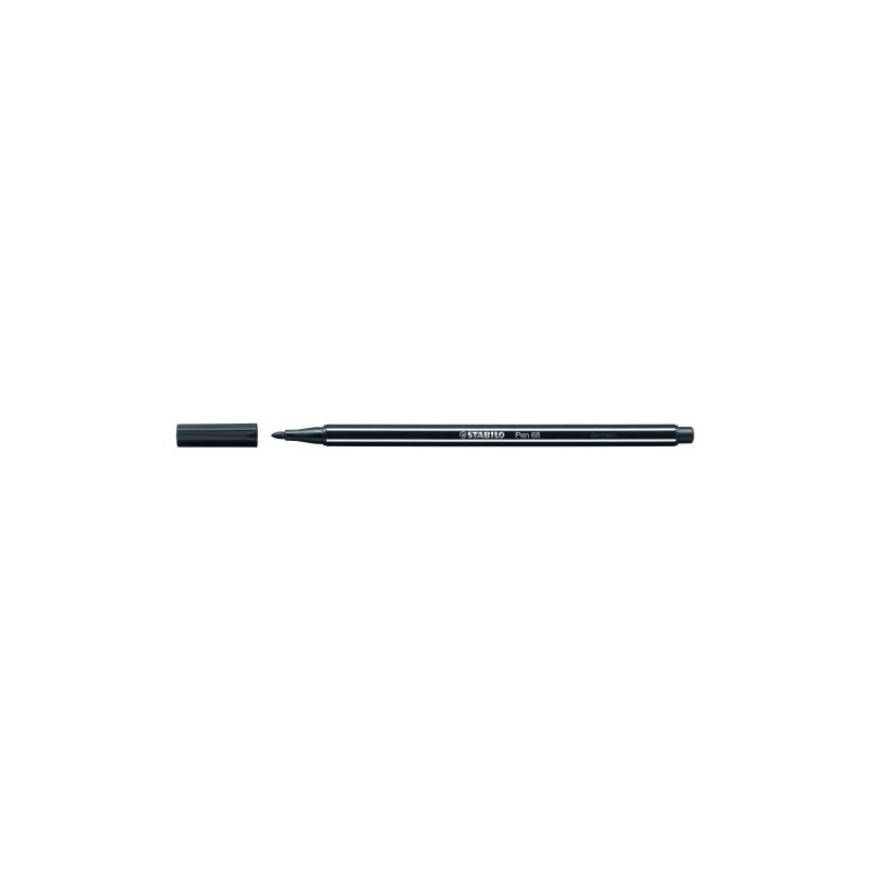 ROTULADOR PUNTA FIBRA MEDIA 1MM PEN 68 NEGRO STABILO 68 46