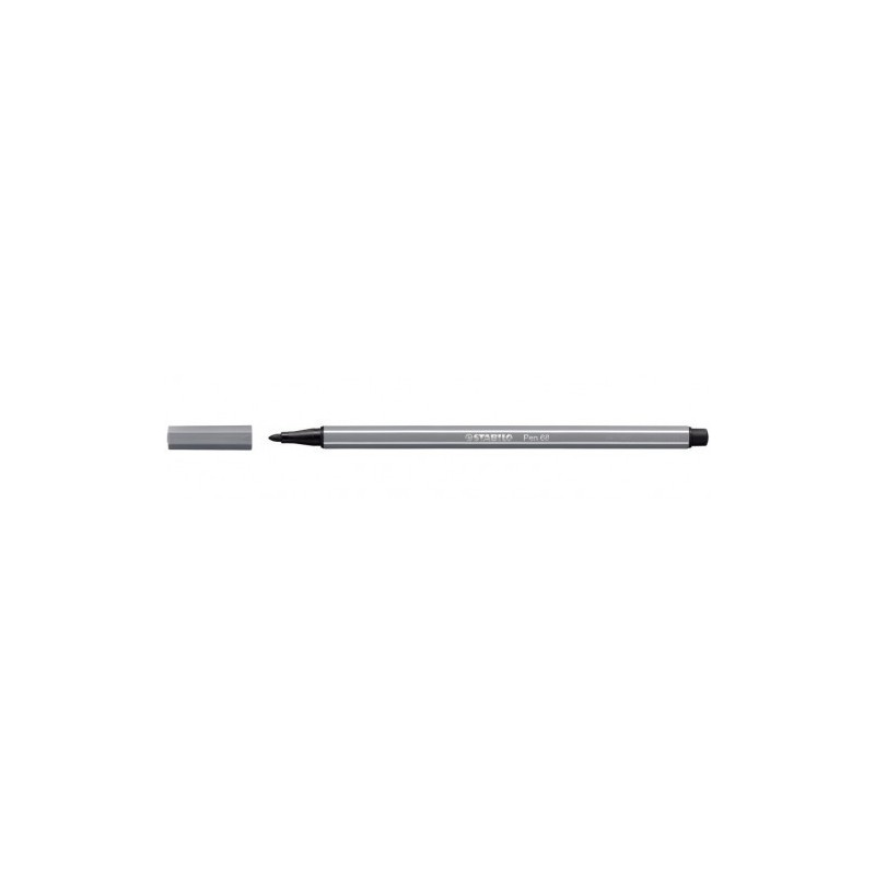 ROTULADOR PUNTA FIBRA MEDIA 1MM PEN 68 GRIS OSCURO STABILO 68 96