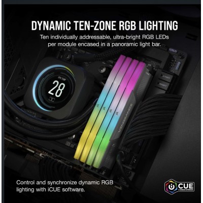 MEMORIA CORSAIR DDR5 64GB 2X32GB PC6000 VENGEANCE RGB CMG64GX5M2D6000Z40