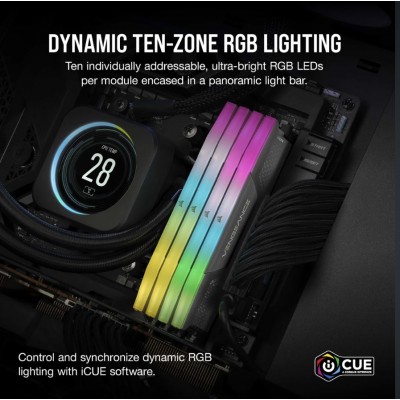 MEMORIA CORSAIR DDR5 32GB 2X16GB PC5200 VENGEANCE RGB CMG32GX5M2B5200Z40