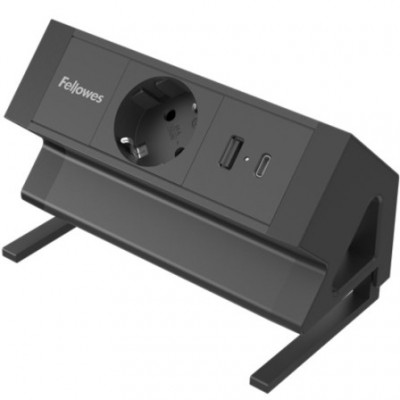 REGLETA SOBREMESA 1 TOMA USB A C NEGRO FELLOWES 100137172