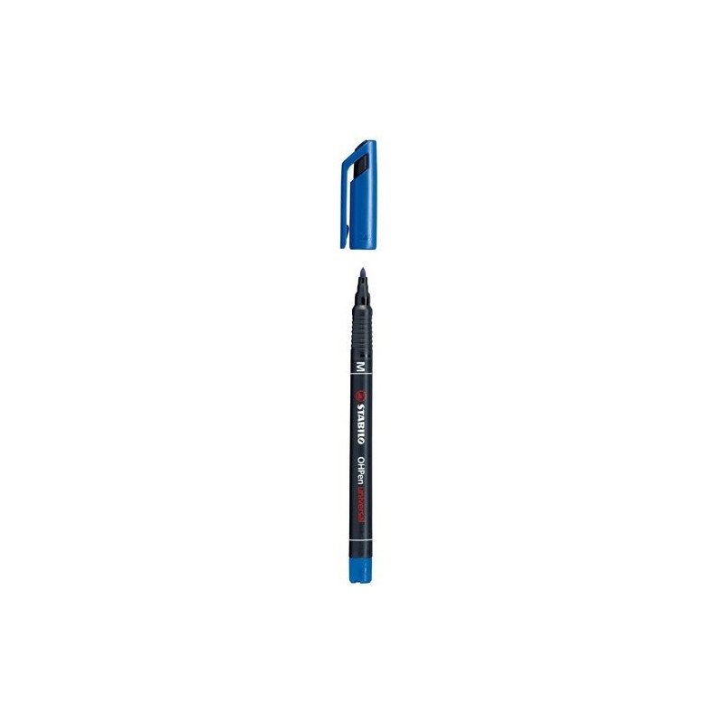 MARCADOR PERMANENTE PUNTA MEDIA OHPEN UNIVERSAL 1MM AZUL STABILO 843 41