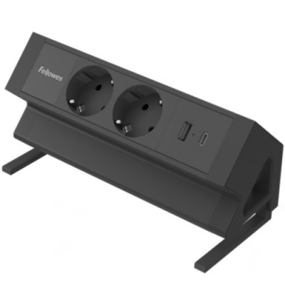 REGLETA SOBREMESA 2 TOMA USB A C NEGRO FELLOWES 100137182