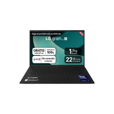 PORTATIL LG GRAM1616Z90T INTEL CORE ULTRA 7 406 CM 2560 X 1600 PIXELES 32 GB 1 TB WINDOWS 11 HOME