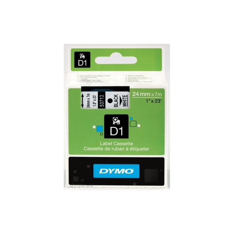 CINTA ROTULADORA D1 24MMX7M NEGRO BLANCO DYMO S0720930