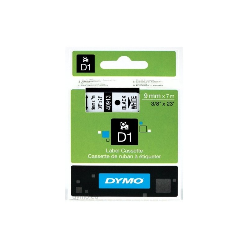 CINTA ROTULADORA D1 9MMX7M NEGRO BLANCO DYMO S0720680