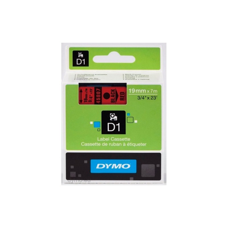 CINTA ROTULADORA D1 19MMX7M NEGRO ROJO DYMO S0720870