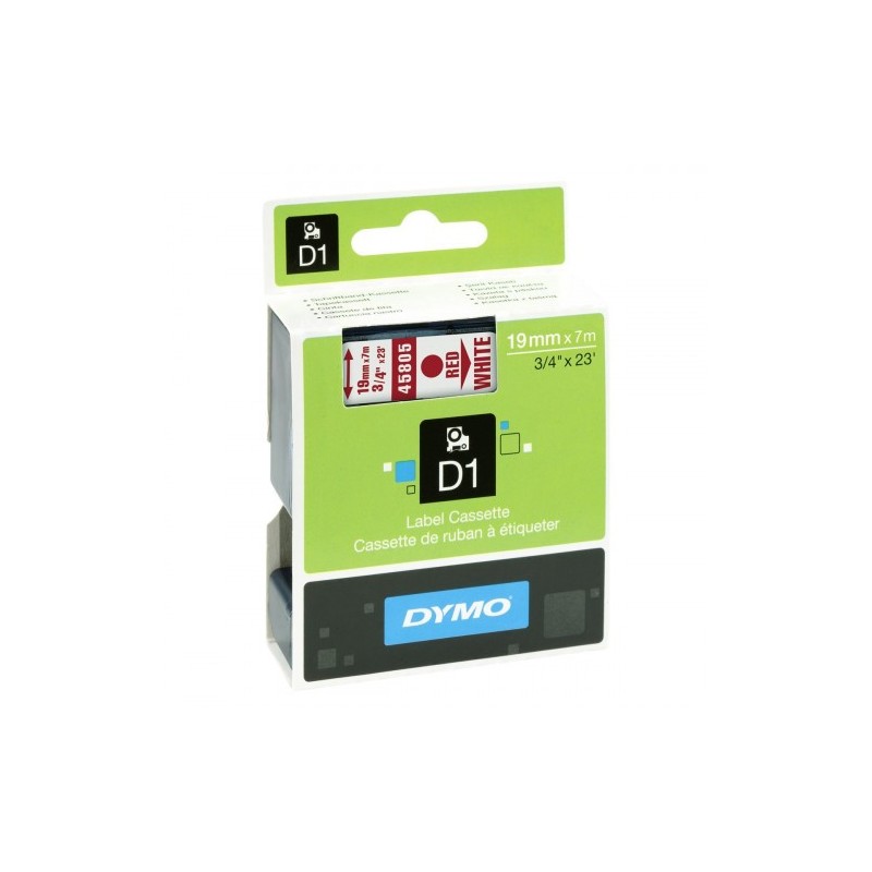 CINTA ROTULADORA D1 19MMX7M ROJO BLANCO DYMO S0720850