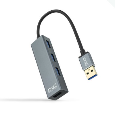 Nanocable USB 30 4xUSB30 USB A M USB 30 H Gris 10 cm