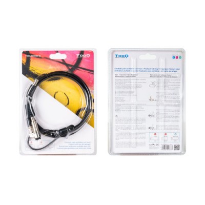TooQ Cable de Seguridad Tipo NANO con Llave para Portatiles 15 metros Gris Oscuro