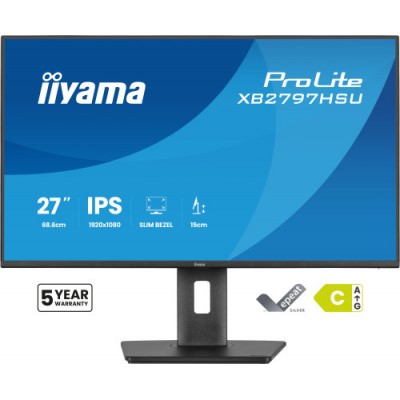 MONITOR IIYAMA PANTALLA PARA PC 686 CM 27 1920 X 1080 PIXELES FULL HD LED PANEL IPS AJUSTABLE EN ALTURA HDMI DISPLAYPORT USB