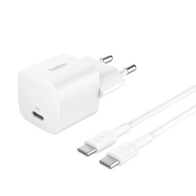 BELKIN 25W USBC PD WALL CHARGER 1M PVC C C WHT