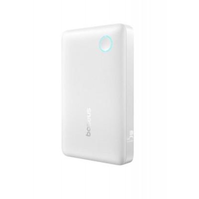 OS BASEUS ENERFILL FP11 POWER BANK 10000MAH 15W MOON WHITE INCLUDES SIMPLE TYPE C TO TYPE C CABLE 20V 3A 30CM WHITE