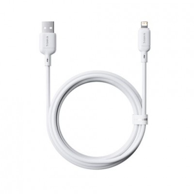 OS BASEUS SILKY SERIES FAST CHARGING CABLE USB TO IP 24A 1M MOON WHITE