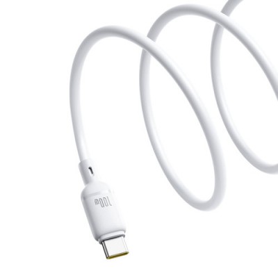 OS BASEUS SILKY SERIES FAST CHARGING CABLE TYPE C TO TYPE C 100W 1M MOON WHITE