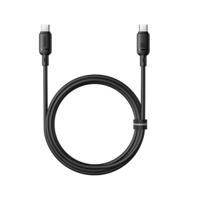 OS BASEUS SILKY SERIES FAST CHARGING CABLE TYPE C TO TYPE C 100W 1M CLUSTER BLACK