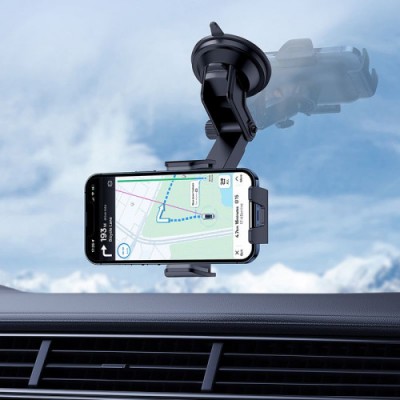 BASEUS ULTRACONTROL GO SERIES CLAMP TYPE PHONE HOLDER SUCTION CUP VERSION CLUSTER BLACK